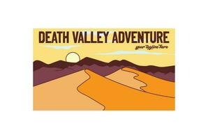 Jahrgang retro amerikanisch tot Senke Wüste National Park zum draussen Abenteuer t Hemd Logo Illustration vektor