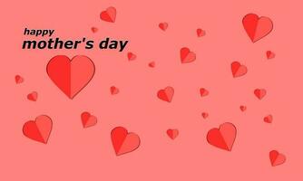 Lycklig mors dag hälsning design. kärlek. skön konfetti hjärtan faller på bakgrund. lämplig för baner, hälsning kort, affisch. vektor illustration