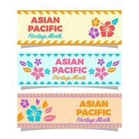 asiatiska pacific arv månad banners samling vektor