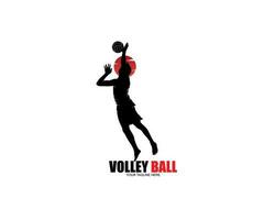 Volleyball Spieler Logo Silhouette Vektor Design