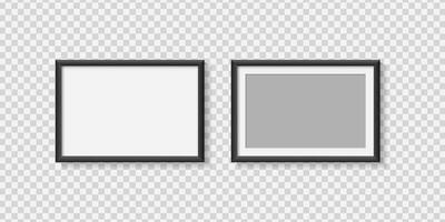 Foto Frames isoliert auf Weiss, realistisch Platz schwarz Frames Attrappe, Lehrmodell, Simulation, Vektor einstellen . leeren Rahmung zum Ihre Design. Vektor Vorlage zum Bild, malen, Poster, Beschriftung oder Foto Galerie