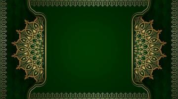 Grün und Gold, Luxus-Mandala-Hintergrund vektor