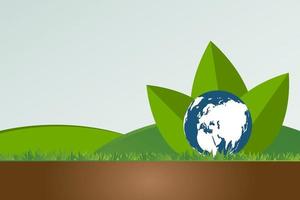 Konzept der grünen Erde mit Blättern vektor