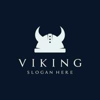 viking krigare hjälm logotyp design med enkel behornad hjälm. vektor