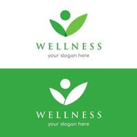 wellness naturlig abstrakt logotyp mall design med unik naturlig person och blad begrepp med kreativ idé.logotyp för företag, hälsa, meditation, avslappning. vektor