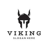 viking krigare hjälm logotyp design med enkel behornad hjälm. vektor