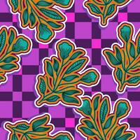 sömlös blommig mönster i retro 90s stil. söt botanisk samtida mönster. trendig och häftig grafik för mode, tapet, omslag papper, bakgrund, skriva ut, tyg, textil- och kläder vektor