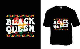 svart drottning, juni, svart historia månad, svart frihet t-shirt design. redo till skriva ut för kläder, affisch, och illustration. modern, enkel, text. vektor