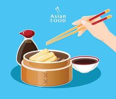 dim sum meny asiatisk mat vektorillustration vektor