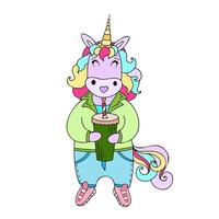 Illustration mit einem Einhorn vektor