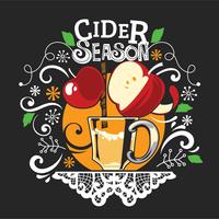 Härlig Doodle Illustration Apple Cider Season vektor