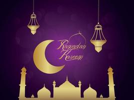 Ramadan Kareem islamisches Festival Feier Grußkarte mit Creeative Laterne vektor