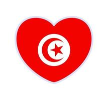 Tunesien Flagge in Form des Herzens vektor