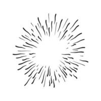 hand dragen starburst klotter explosion vektor illustration isolerat på vit bakgrund.
