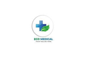 eco medicinsk logotyp mall design illustration vektor
