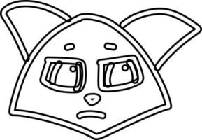 djur- munkorg med känsla linje teckning. vektor