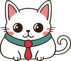 komisch Katze und bezaubernd Kätzchen Charakter Vektor Design mit eben Farbe im Weiß Hintergrund geeignet zum Aufkleber, Karikatur und drucken Design.