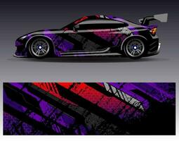 Auto-Wrap-Design-Vektor. grafische abstrakte Streifen-Rennhintergrund-Kit-Designs für Wrap-Fahrzeug-Rennwagen-Rallye-Abenteuer und Lackierungen vektor