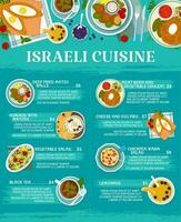 israeli kök måltider meny vektor sida design