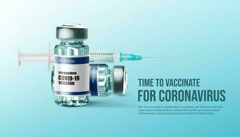 coronavirus vaccin eller vaccination, vaccin flaska vektor