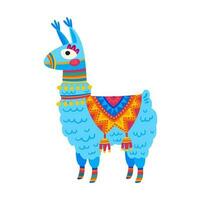 süß Alpaka Lama mit Mexikaner Design Teppich vektor