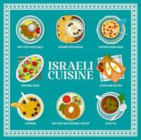 israelisch Essen Restaurant Speisekarte Seite Vektor Vorlage