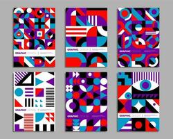 bauhaus företag posters med abstrakt mönster vektor