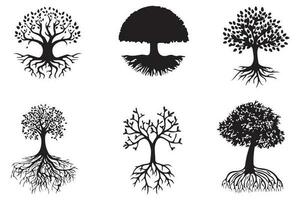 tot und trocken Baum Silhouetten Sammlung einstellen Illustration Vektor Kunst Design