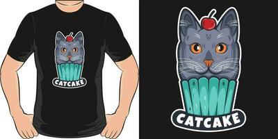 Katzenkuchen, komisch Zitat T-Shirt Design. vektor