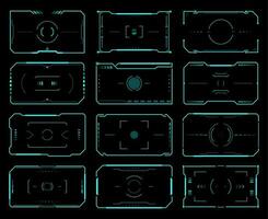 hud Ziel Frames Ziel Kontrolle, Ski fi ui Schnittstelle vektor