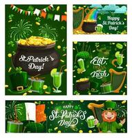 irisch religiös Urlaub st. Patricks Tag Symbole vektor