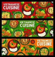 vietnamese kök mat banderoller, asiatisk maträtter vektor