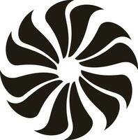 schwarz und Weiß Blume Muster kreisförmig vektor
