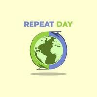 wiederholen Tag Vektor, Logo Welt, Grün Tag Vektor
