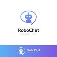 einfach Roboter Symbol Logo Design. Plaudern bot Zeichen zum Unterstützung Bedienung Konzept, Chatbot minimalistisch eben Stil Logo vektor