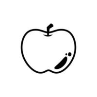 Apfel Obst Linie Symbol isoliert auf Weiß Hintergrund vektor