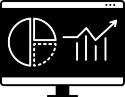 solide Symbol zum Netz Analytik vektor