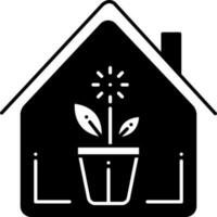 fast ikon för inomhus- växter vektor