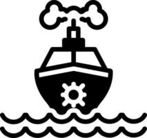 fast ikon för fartyg vektor