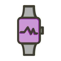 Fitness Uhr Vektor dick Linie gefüllt Farben Symbol Design