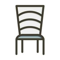 dining stol vektor tjock linje fylld färger ikon design