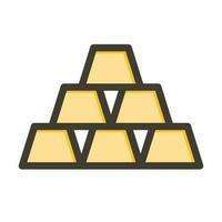 Gold Bar Vektor dick Linie gefüllt Farben Symbol Design
