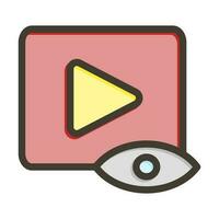 video visningar vektor tjock linje fylld färger ikon design