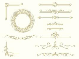 samling av geometrisk rader konst deco prydnad. lyx dekorativ element vektor