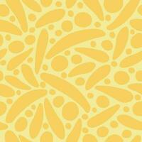 nahtlos Muster groovig Polka Punkt abstrakt retro Kunst ästhetisch 70er Jahre Stil. modisch 1960er Jahre Farbe Silhouette groovig Hintergrund. süß Jahrgang Design im Gelb Farbe. Vektor Illustration