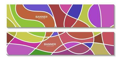 Banner einstellen mit abstrakt Mosaik bunt Hintergrund. Vektor Illustration.