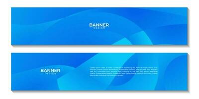 uppsättning av social media banderoller med abstrakt modern blå hav Vinka bakgrund. vektor illustration