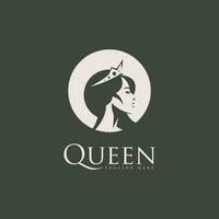 skön drottning logotyp design vektor