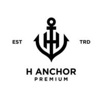 h Anker Brief Initiale Design Symbol Logo vektor