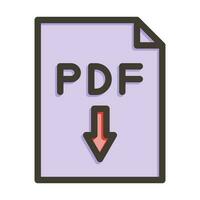 ladda ner pdf vektor tjock linje fylld färger ikon design